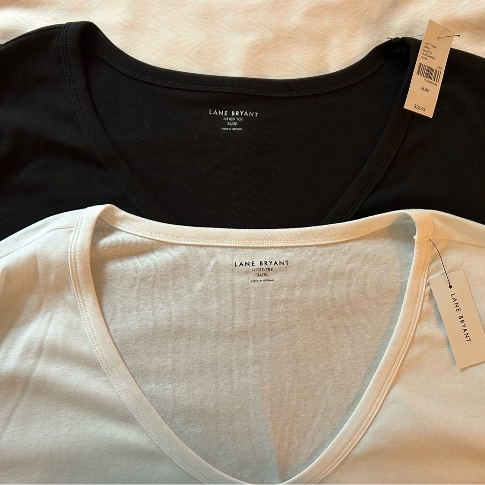 NWT Lane Bryant fitted long sleeve scoop neck tee shirts